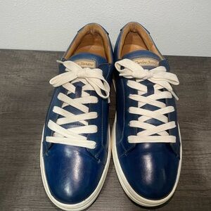 Carlos Santos Blue Leather Men's Sneakers